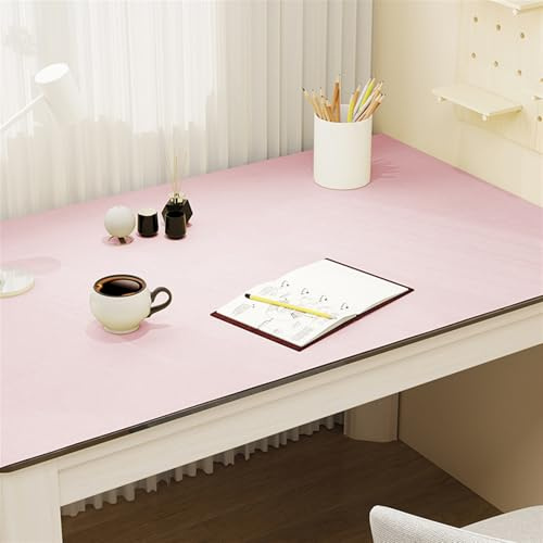 Liveinu Tapis de bureau, tapis de souris, 50x160cm housse de protection de bureau en cuir PU antidérapant, maison et bureau pour Bureau et Maison, rose