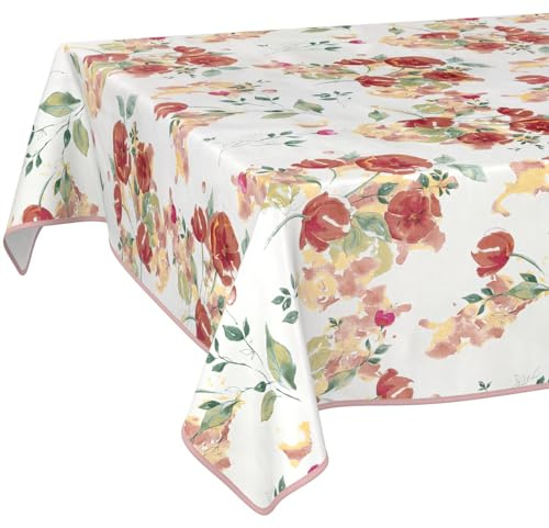 Wachstuchtischdecke Tischdecke abwaschbar Wachstischdecke pflegeleicht wasserabweisend Lotuseffekt Gartentischdecke Mohnblumen 160 x 120 cm mit Saum (Eingefasst)