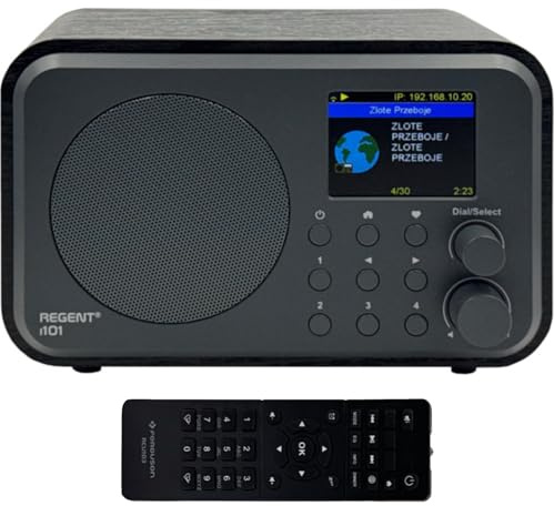 Ferguson Regent i101 - Radio Internet WLAN con Bluetooth FM/DAB/DAB+ Radio FM, radiosveglia, equalizzatore, display a colori, USB, AUX IN, Line Out, UPnP, Sleep Timer, controllo app, telecomando