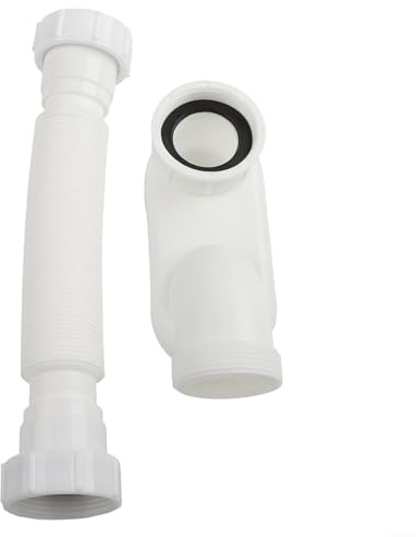 G1 1/2 Tuyau de vidange fileté P pour baignoire et douche avec construction en caoutchouc flexible et design compact
