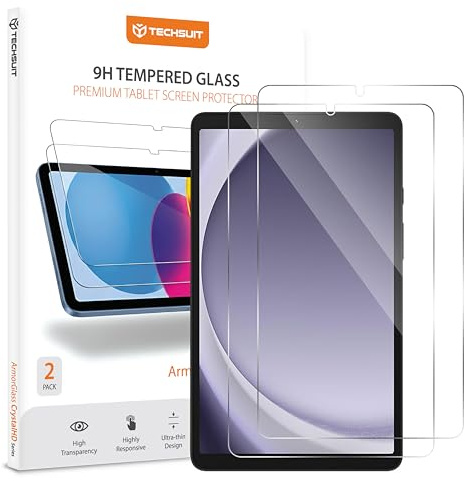 Techsuit Displayschutzfolie 2er Pack für Samsung Galaxy Tab A9, Galaxy Tab A11 Gehärtetes Glas mit 9H Härte, HD Klarheit, Stoßschutz, Einfache Installation, ArmorGlass CrystalHD