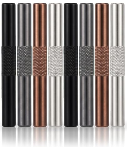 Guttiuaa 8 Pcs Short Metal Straws, Small Portable Various Colour Straw Kit for Coffee Tea Cocktail and Outdoor Activities