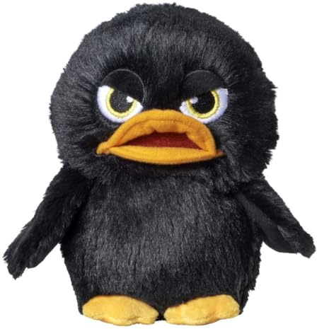 Bauer Spielwaren - Grumpy Dudes - Ente: Kuscheltier mit grimmigen Blick, aus softem, flauschigem Plüsch, 15 cm, schwarz (12252)