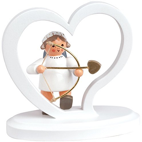 KWO Olbernhau Engelherz Amor, Mehrfarbig, 7cm