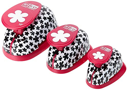 Efco Design-Stanzset Retro-Blume, 14 mm/24 mm/35 mm, 3-teilig, rosa, 20 x 10 x 4 cm