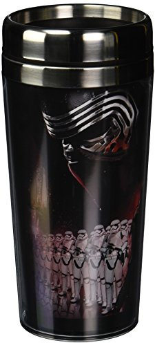 Star Wars Plateado Buffalo se0387st Disney EP7 Villian Grupo Póster Taza de Viaje de Acero Inoxidable, 16 oz, Multicolor