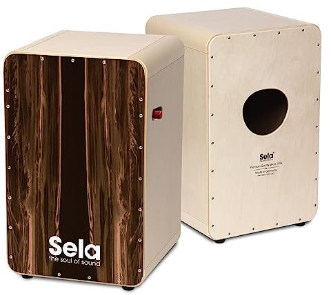 Sela SE 106 CaSela Pro Dark Nut Snare Cajon - mit On/Off-Mechanik, spielfertig aufgebaut