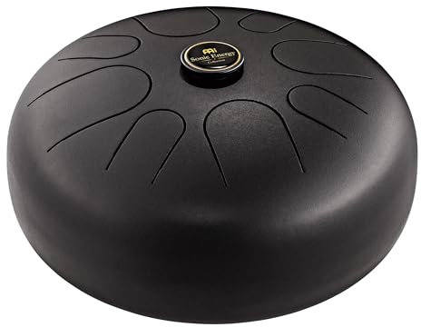 Sonic Energy 12 Zoll Zungentrommel – G Dur, 8 Töne – Für Meditation, Yoga, Percussion – Inkl. Schlägel und Tasche – Schwarz (STD3BK)
