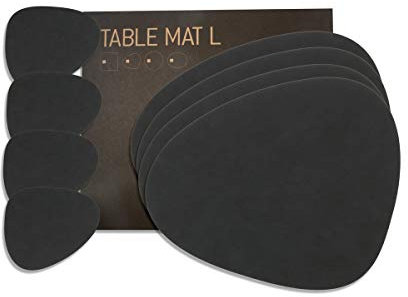 Lind DNA - Geschenkset Curve L, Nupo schwarz (4 Tischsets + 4 Glasuntersetzer)