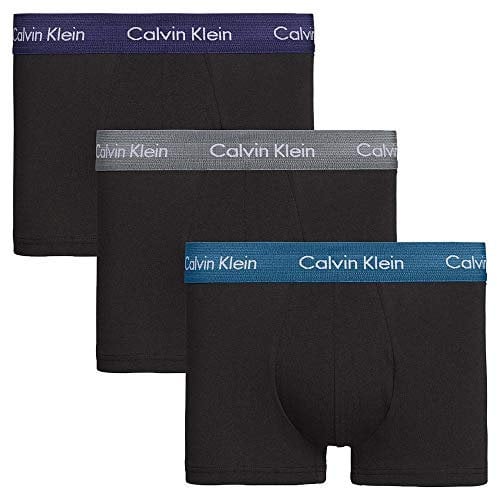 Calvin Klein Herren 3p Low Rise Trunk' Boxershorts, Schwarz (B-ASTRAL AURA/CORSAIR/GREY SMOKE SZM), Large (3er Pack)