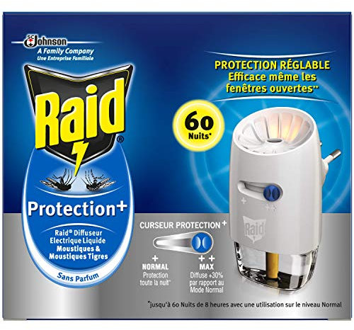 Raid Diffuseur Électrique Liquide Protection+, 60 Nuits