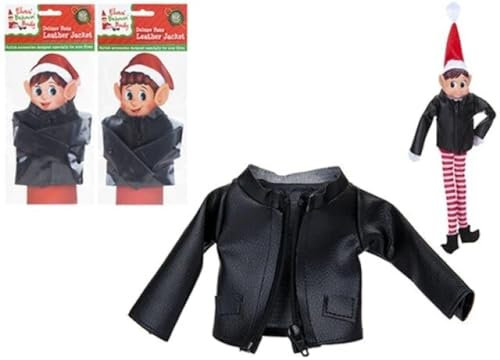 Elegant Faux Black Leather Jacket With Zip For Elf - (1 Pc.) - Durable Material - Perfect Accessory for Fantasy Lovers