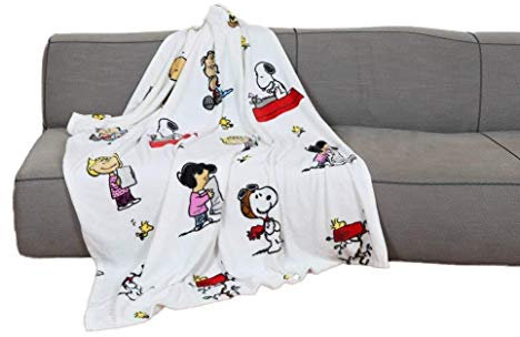 BaSaTex Kanguru Decke 130x170 cm Ultra Soft Kuscheldecke Sofadecke Fernsehdecke Wohndecke Peanuts