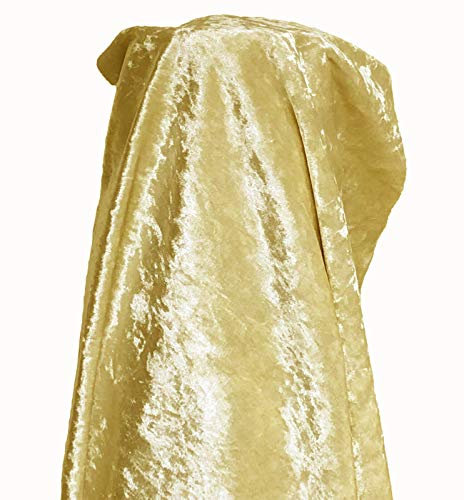 A-Express Stoff Pannesamt Sanft Samt Karneval Bekleidung Kostüm Dekostoff Gardinenstoff Schneiderei Stoff 140cm Breite - 2 Meter 200cm x 140cm Gold
