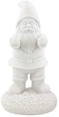 Gnometastic Gnude Gnomes - Unpainted Double Bird Garden Gnome Statue, 8.5in / DIY Paint Your Own Gnome - Funny Garden Gnomes to Paint for Adults, Outdoor or Indoor