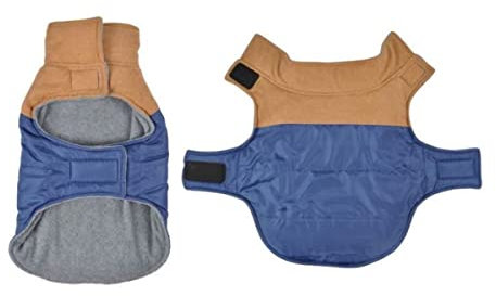 Hunde Fleece Jacke Gr. L 40 cm Winterjacke Hundemantel Hundebekleidung Mantel Jacken blau