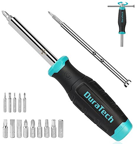 DURATECH Juego de Destornilladores 3 en 1 con 16 Puntas, Destornillador de Precisión, Destornillador en T, Precisión para Reparación de Muebles, Juguetes, Relojes, Cámaras, Gafas
