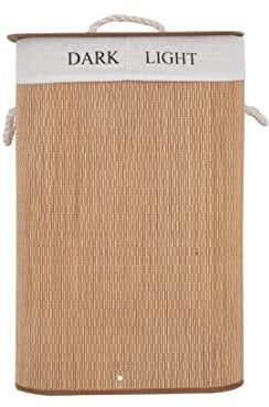 ENGLISH HOME Bamboo Foldable Laundry Basket with Lid, Hamper Basket with Removable Liner, Storage Organizer, Washing Baskets for Laundry Bathroom, 72 L, 35x35x60 cm, Brown