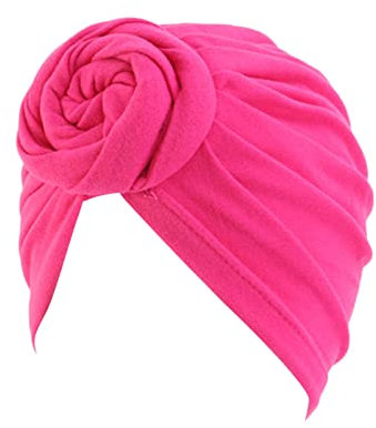 Frauen Kopftuch Hut Mütze Haar Schal Turban Kopftuch Turban Hüte Kopfbedeckung Stirnband Schwarz Damen Schmuck (Hot Pink, One Size)
