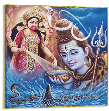 Shiva Art Poster, Leinwand, Wandkunst, Poster, dekorativ, modern, 40 x 40 cm