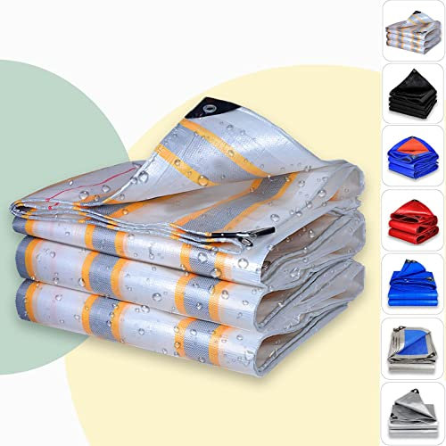 Lona de Lona de Tejido con Ojales de Polietileno 3 x 6 m, Lona de jardín, Resistente al Agua, 0,46 mm, Lona de Madera, 180 g/m², Lona Protectora para Piscina