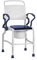 Toilettenstuhl für Senioren FabaCare Köln, mit Eimer, abschwenkbare Armlehnen, Nachtstuhl, Hygienestuhl, Leibstuhl, WC-Stuhl, made in Germany, bis 130 kg, Grau-Blau