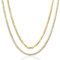 AKA Gioielli® - Herren Damen Kette 18 Karat Gold Vergoldet 925 Sterling Silber - Cuban Panzerkette 4mm mit Diamant-Finish auf einer Seite - 45 cm lang