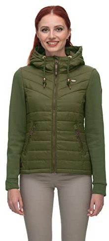 Ragwear LUCINDA Damen Frauen Übergangsjacke,Mantel,Übergangsmantel mit Kapuze,Herbstmantel,wasserabweisend