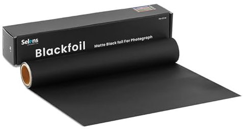 Selens Matte Cinefoil 30,48cmx3.81m Rollen, schwarz Alufolie für Photographie Shaping Light zum Maskieren von Lichtlecks