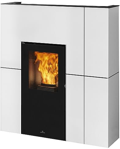 Edilkamin 813000_5 Blade H 15 wasserführender Pelletofen Stahl Mattweiß/A++