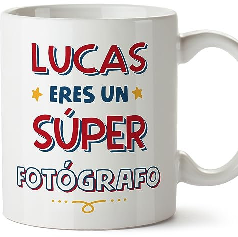 MUGFFINS Tazas Personalizadas para FOTÓGRAFO hombre - En Español - Eres Súper - 11 oz / 330 ml - Regalo Personalizable original y divertido
