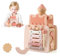 Promise Babe Jouet Montessori Bébé Jouet Bois, Château Rose Jouet éducatif Cube d'activité sensorielle Cube d'activité Boucle motrice Cadeau Bébé Fille Cube d'activité Montessori Activity Cube 3+