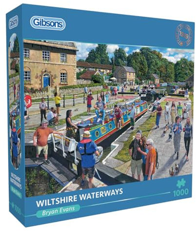 Wiltshire Waterways 1000 Piece Jigsaw Puzzle | Brisish Canal Puzzle | Sustainable Jigsaw Puzzle for Adults | Premium 100% Recycled Board | Great Gift for Adults | Gibsons Games