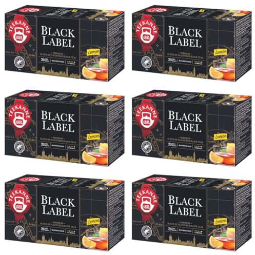 TEEKANNE - Black Label Lemon - Schwarzer Tee mit Zitrone - 6 x 20 (Dekond gift)