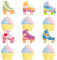 Blumomon 24 Stück Doppelseitiges Rollschuhlaufen Cupcake Toppers - Thema Bachelorette Geburtstag Party Kuchen Dekorationen Zubehör