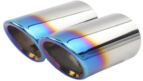HSAJFEB 2 Stück Auto-Auspuffblenden Aus Edelstahl Für A-UDI A4 B8 A6 C6 Zubehör Für A-UDI A3 A5 Q5 Q7 Q3 A1 S Line Endrohr Auspuff(7.6cm)
