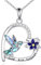 DAYLINLOVE Kolibri Halskette Bobby Shell 925 Sterling Silber Kolibri Herz Hängende Halskette Kolibri Schmuck Geschenk für weibliche Mütter Mädchen Kolibri Liebhaber