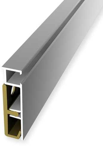 LED Sockelleiste 60 x 60 x 2500 mm Licht Fußleiste indirekte Beleuchtung Aluminium Glatt Gebohrt Silber Einfasshöhe 60 mm Küberit