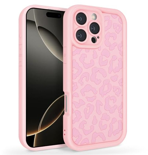 Newseego Case Compatible for iPhone 16 Pro Max, Aesthetic Leopard Print Styles Pattern Design Girls Women Phone Case Soft Slim TPU All-inclusive Lens Shockproof Cover for iPhone 16 Pro Max-Pink