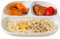 Hamankim Piatto Semplice con 3 Scomparti, Vassoio Cena Riutilizzabile Piatto in Ceramica per il Controllo delle Porzioni per Verdure/Frutta/Pasta Piatto Dimagrante per Adulti, 1 Pezzi(Bianco)