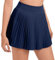 Timuspo Tennis Rock A-Line Plissee Hohe Taille Skirt Leicht Elegant Sommer Skort mit Taschen Marineblau S