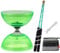 TopHomer Diabolo Jonglier-Set, mit 3fach-Kugellager, für Anfänger und Profis, mit Ersatzkordel (10 m, Profistange, Netztasche, Grün, normaler Stil)