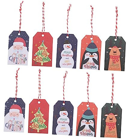 MAGICLULU 100St Weihnachtsverpackungsetiketten Weihnachts-Tags Paketetikett vorlegen Christbaum anhänger christbaumanhänger dekorative weihnachtsanhänger Süßigkeiten-Keks-Karten Papier