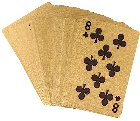 ERINGOGO Kreative Goldene Spielkarten Mit Skull-Muster Hochwertige Pokerkarten Für Home Bar Und Büro Für Spieleabende Partys Und Familienfeiern