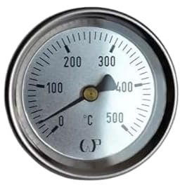Backofenthermometer – Ofenthermometer bis 500°C – Thermometer für Pizzaofen, Grill & Räucherofen – Einbau-Thermometer für Türmontage – Temperaturanzeige für Gusstür im Pizzaofen