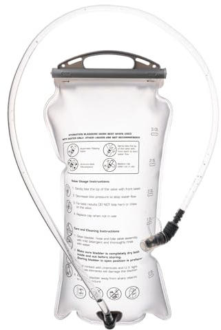 Azarxis Poche Hydratation 1,5L 2L 3L Réservoir d'eau Vessie Souple Sac à Eau pour Randonnée Course Escalade Cyclisme (Blanc, 3 L)