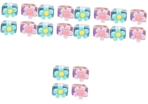 RVHAOODI Vintage -Design -Harzringe für Frauen Knöchelringe mit Blumendekoration süßer Fingerschmuck für stapelbare bequeme Verschleiß *