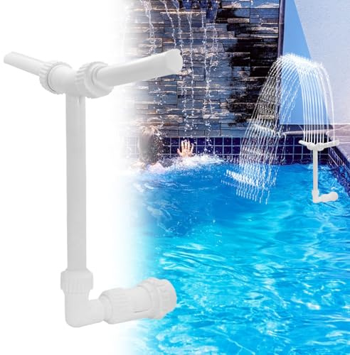 Wasserbrunnen für Pool, Solarbrunnen mit Doppelkopf, Solar-Poolbrunnen, Doppelkopf, mit LED-Farben, Pool, Fountain Spray, Höhe verstellbar, Fernbedienung, Kühlung, Massage