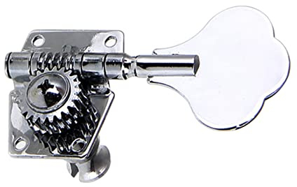 Eujgoov 1 Stück Linker Bass-Stimmwirbel, Präzisions-Stimmwirbel für Bassgitarre, Plattiertes Getriebe, Silber, Robuste Schrauben und Hülsen Im Lieferumfang Enthalten, Kompatibel mit