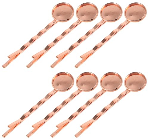 UKCOCO 20 Stück Runde Haarspangen Rohlinge mit Lünettenschale Bruchfestes Material Selbstgemacht Haarschmuckbasis für Kreative Schmuckherstellung Zubehör für Haarclips